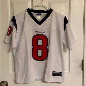 Reebok David Carr White Houston Texans #8 NFL Football Jersey Polyester Medium